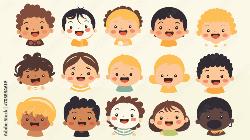 expressive nature of babies in a vector art piece showcasing a range of emotions, from curious expressions to contented smiles and even little pouts. expressive nature of babies in a vector art piece showcasing a range of emotions, from curious expressions to contented smiles and even little pouts.