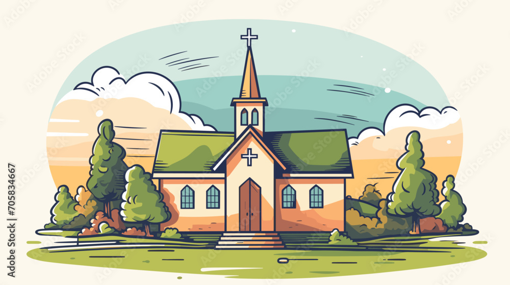 educational and inspirational aspects of a church in a vector art piece showcasing individuals engaged in Bible study, theological discussions, and inspirational talks. 