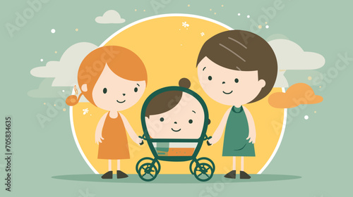 bond between siblings and baby siblings in a vector scene featuring gentle interactions, protective gestures, and the joy of familial connection. 