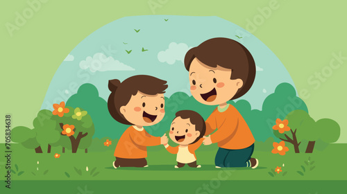 bond between siblings and baby siblings in a vector scene featuring gentle interactions  protective gestures  and the joy of familial connection. 