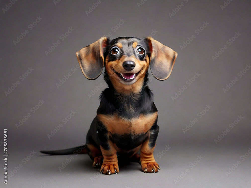 Colorful Dachshund Dog with Happy Expression