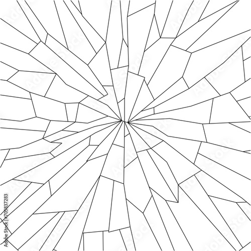 broken glass line-art lines