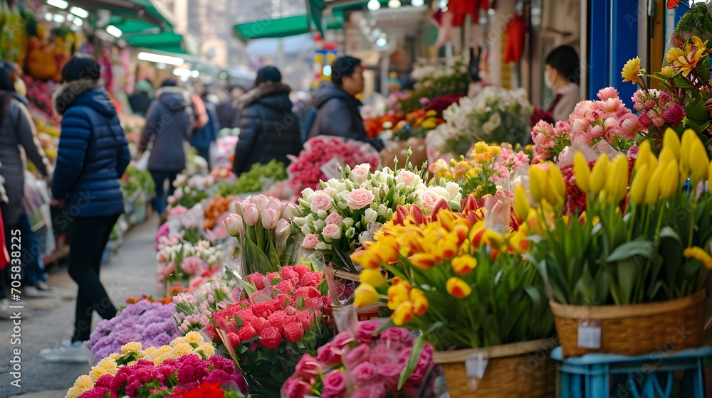 Valentine's Day Rush at the City Flower Market Valentine's Day Rush at the City Flower Market