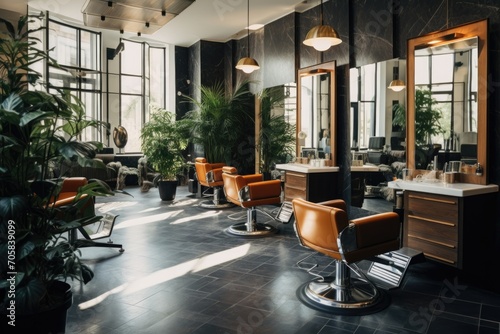 Interior of a modern luxury hairdressing salon © Geber86