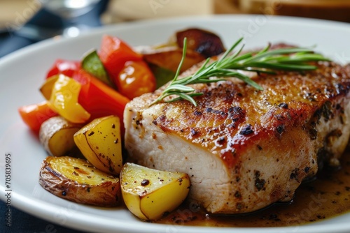 Savory Roasted Pork With Delicious Veggie Medley