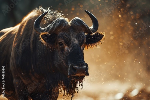Nature's Power: Explore the Wilderness through Amazing Photography of a Majestic Buffalo in Action, Reflecting the Untamed Strength and Beauty of the Wild.