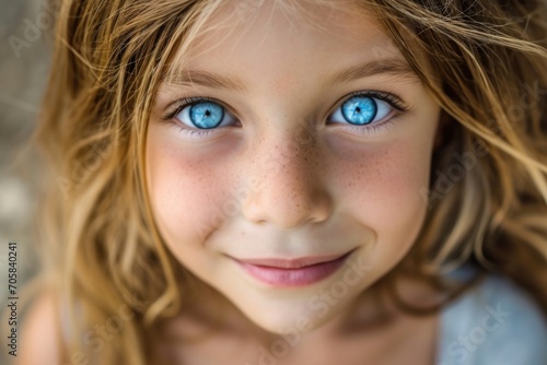 Enchanting Blue-Eyed Girl Spreading Joy