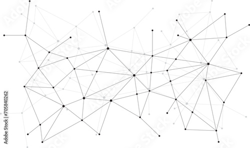 connected dots black and white background photo