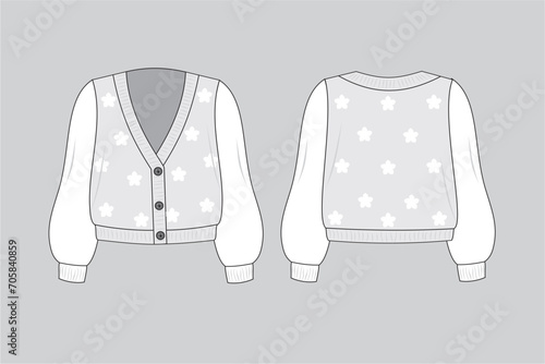 Cardigan vector cardigan sweater fashion technical illustration clothes vector woman clothes