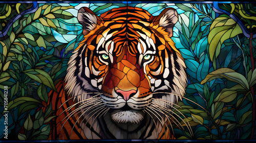 Church window mosaic of a tiger © Chandler