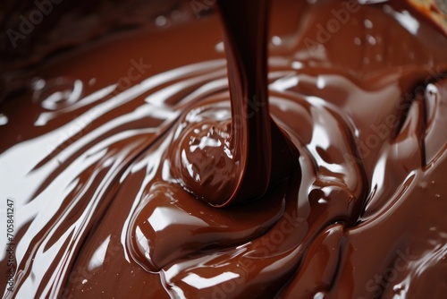 Mesmerizing Sight: The Hypnotic Flow Of Melted Dark Chocolate