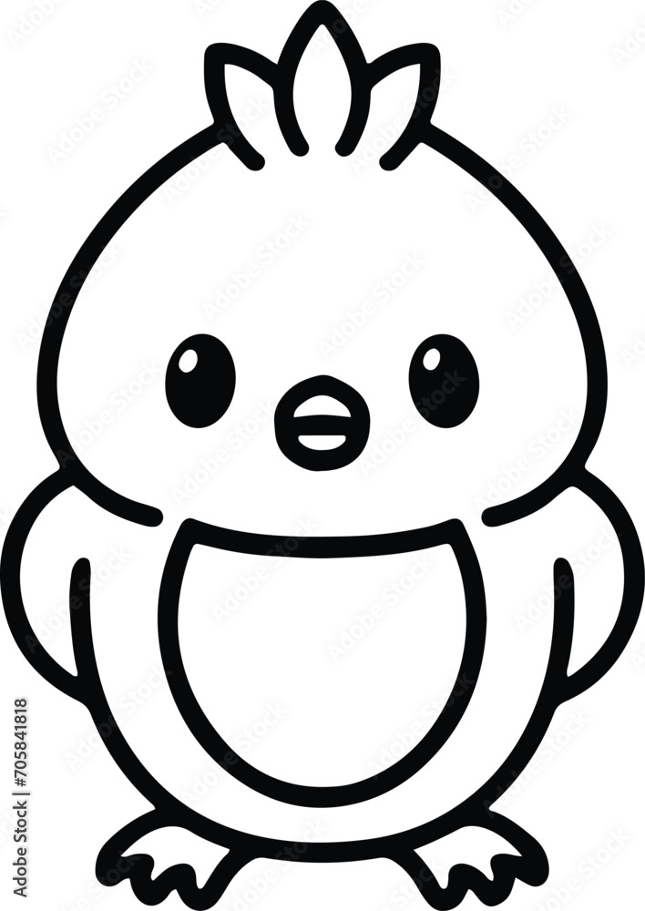 Obraz premium cute bird simple line drawing