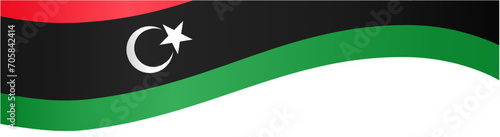 Libya flag wave isolated on png or transparent background vector illustration. photo