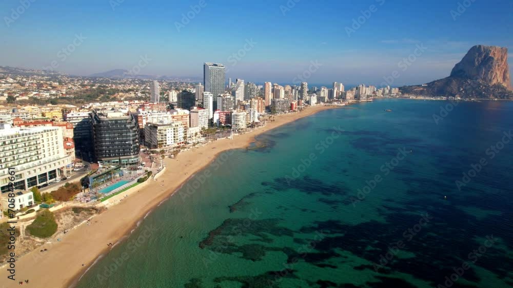 Costa Blanca, Spain. Scenic Calpe city of Aerial drone panoramic high angle view, coastal cityscape panorama
Costa Blanca, Spain. Scenic Calpe city of Aerial drone panoramic high angle view, coastal cityscape panorama