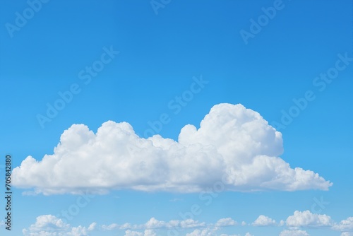 beautiful blue sky with sun and white cumulus clouds aerial view for abstract background