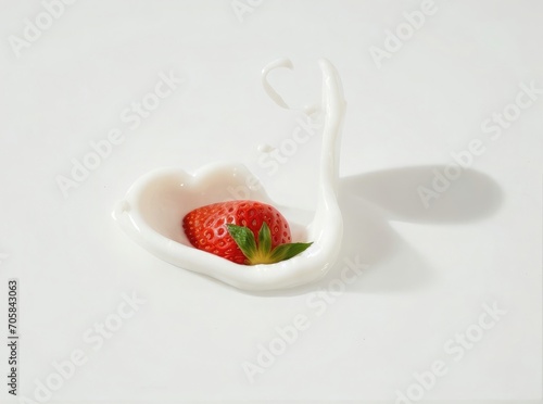 strawberries in a milk