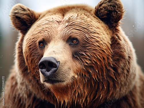 Closeup Portrait of a Wild brown bear