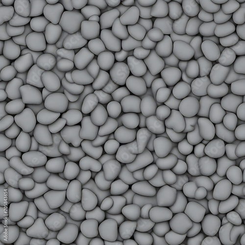 seamless pattern with black and grey stones on gray background.