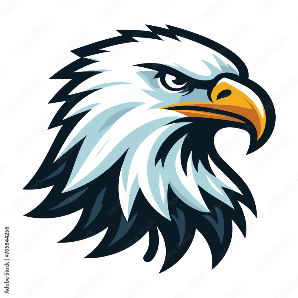 Fototapeta premium bird eagle hawk head logo mascot design vector illustration isolated on white background