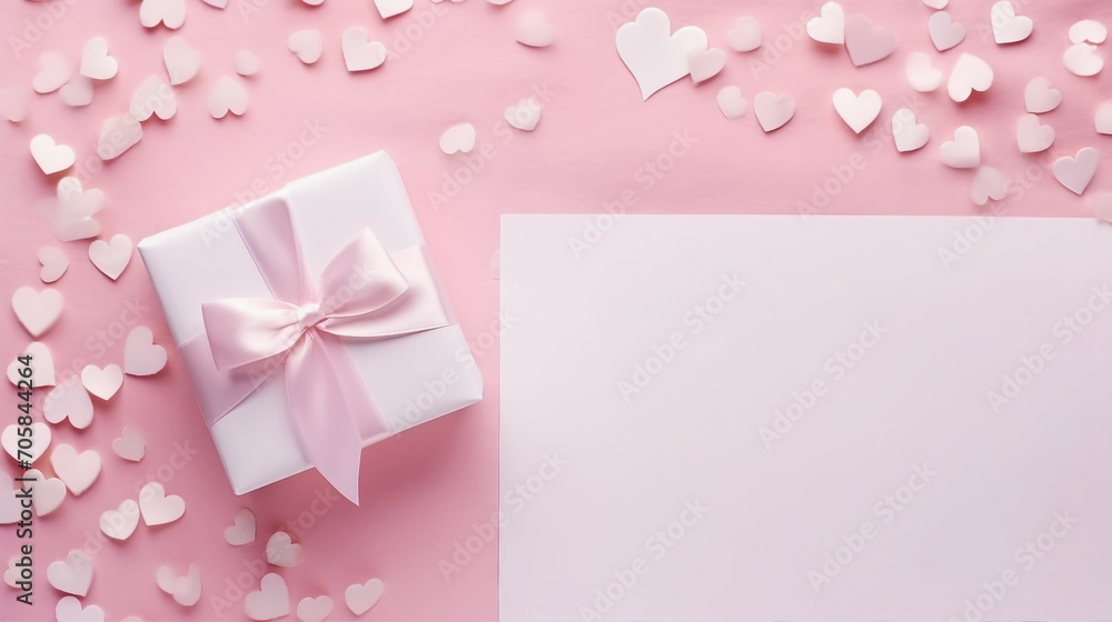 Elegant Small White Giftbox with Pink Bow, Perfect for Birthday and Anniversary Celebrations – Top View Minimalistic Present Wrapping for Special Occasions and Joyous Moments. Elegant Small White Giftbox with Pink Bow, Perfect for Birthday and Anniversary Celebrations – Top View Minimalistic Present Wrapping for Special Occasions and Joyous Moments.