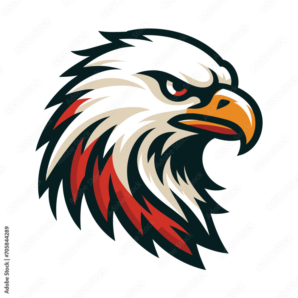 bird eagle hawk head logo mascot design vector illustration isolated on white background