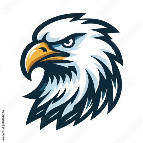 bird eagle hawk head logo mascot design vector illustration isolated on white background