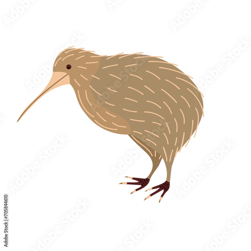 cartoon kiwi bird isolated on white background.