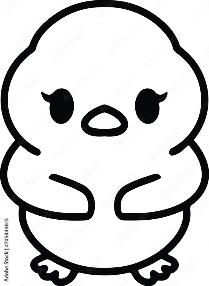 Obraz premium cute bird simple line drawing