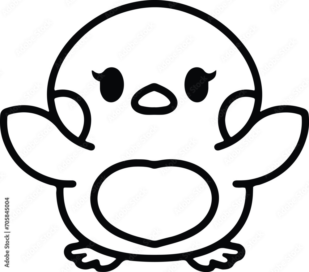 cute bird simple line drawing