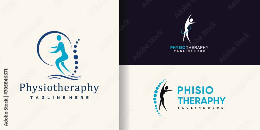 Obraz premium Physiotheraphy logo design bundle with creative concept Premium Vector