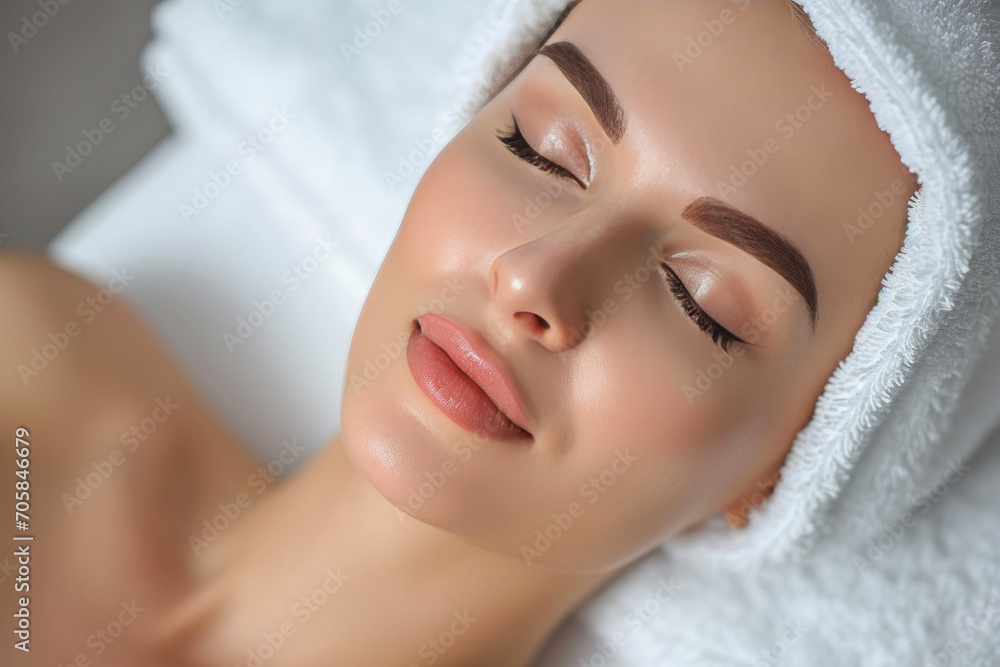Elegance Redefined: Portrait of a Woman Pampering Herself Elegance Redefined: Portrait of a Woman Pampering Herself