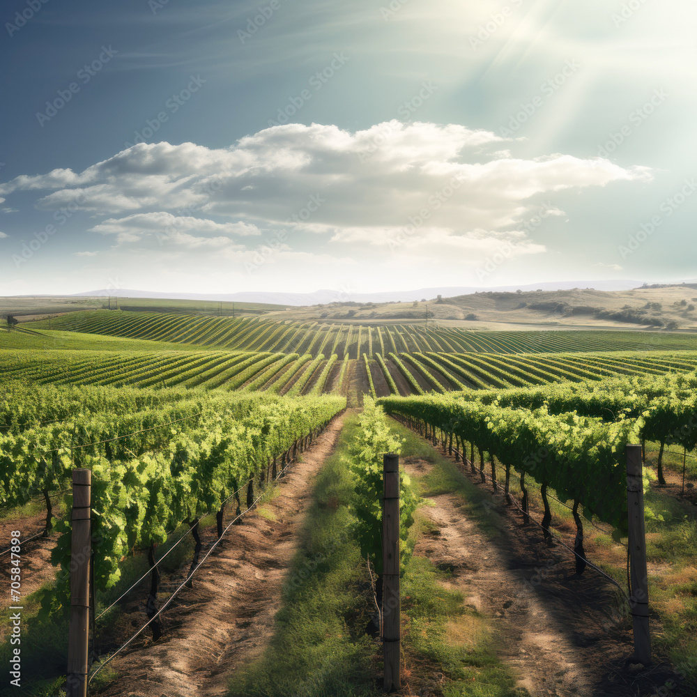 grapes agriculture field with sky background