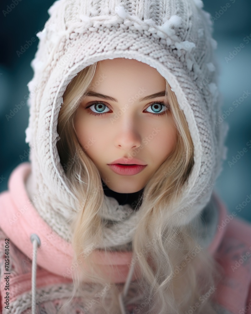 Beautiful woman in the warm wear Beautiful woman in the warm wear