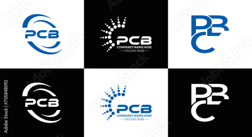 PCB logo. P C B design. White PCB letter. PCB, P C B letter logo design. Initial letter PCB letter logo set, linked circle uppercase monogram logo. P C B letter logo vector design.	
