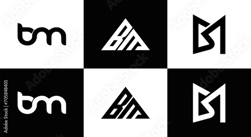 BM logo. B M design. White BM letter. BM, B M letter logo design. Initial letter BM letter logo set, linked circle uppercase monogram logo. B M letter logo vector design. 