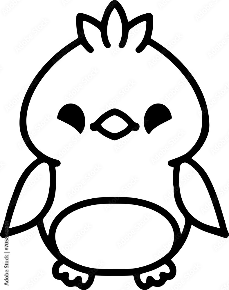 Obraz premium cute bird illustation in simple line style