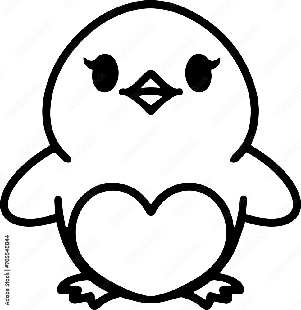 cute bird illustation in simple line style cute bird illustation in simple line style