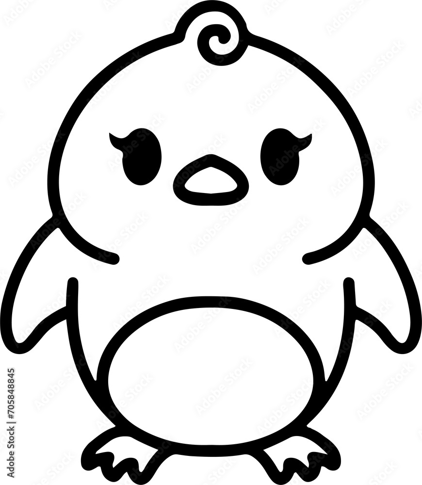 cute bird illustation in simple line style cute bird illustation in simple line style