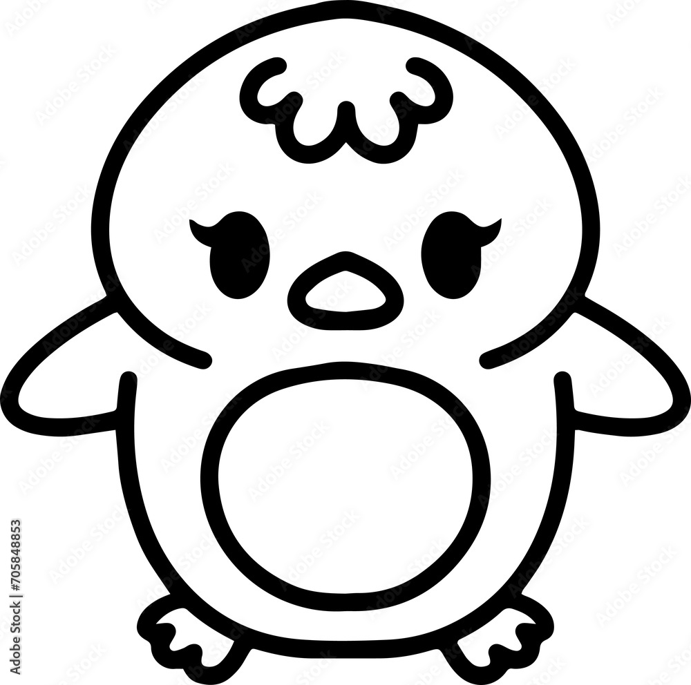 cute bird illustation in simple line style cute bird illustation in simple line style