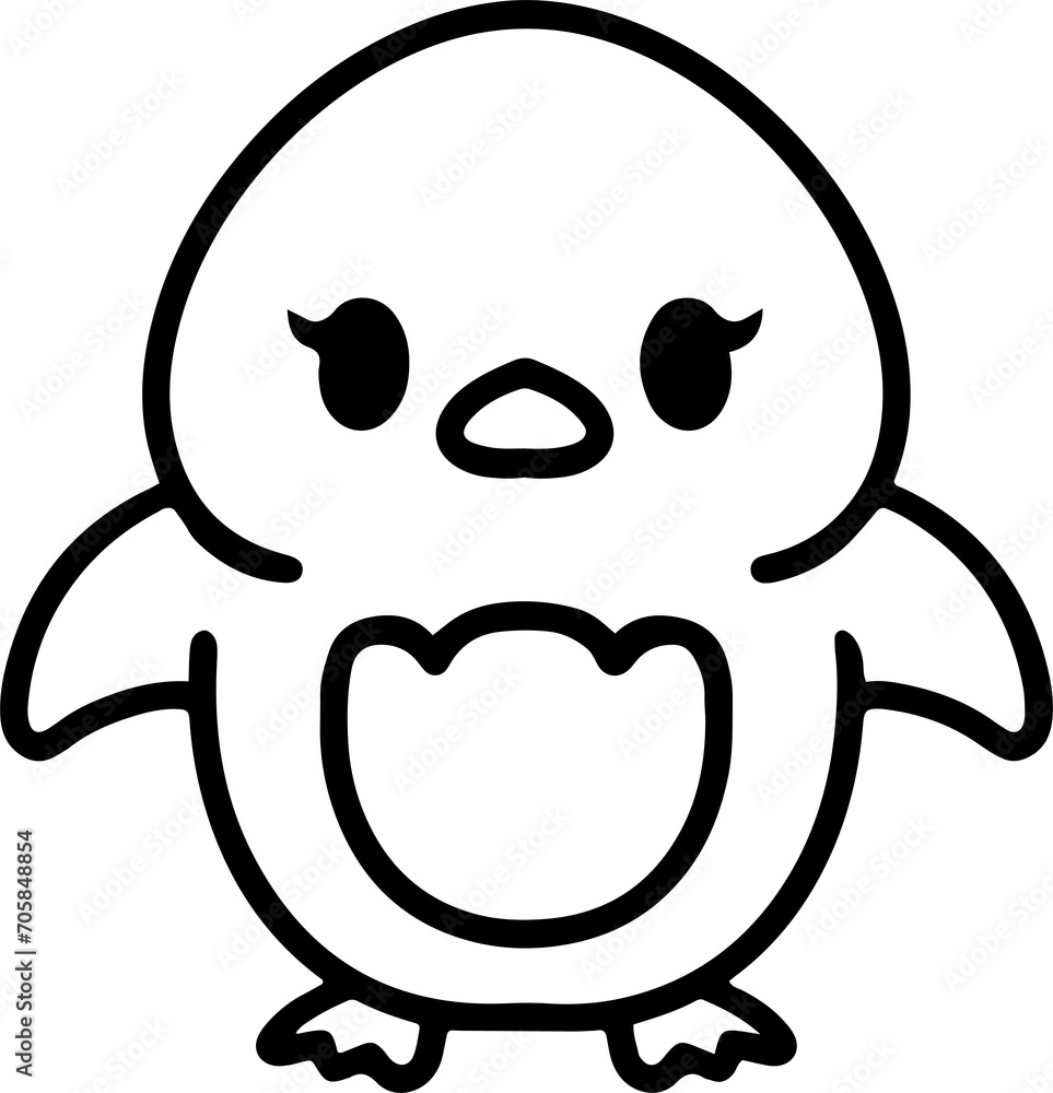 cute bird illustation in simple line style cute bird illustation in simple line style