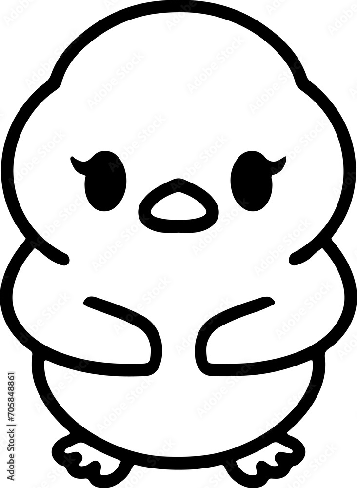 cute bird illustation in simple line style cute bird illustation in simple line style