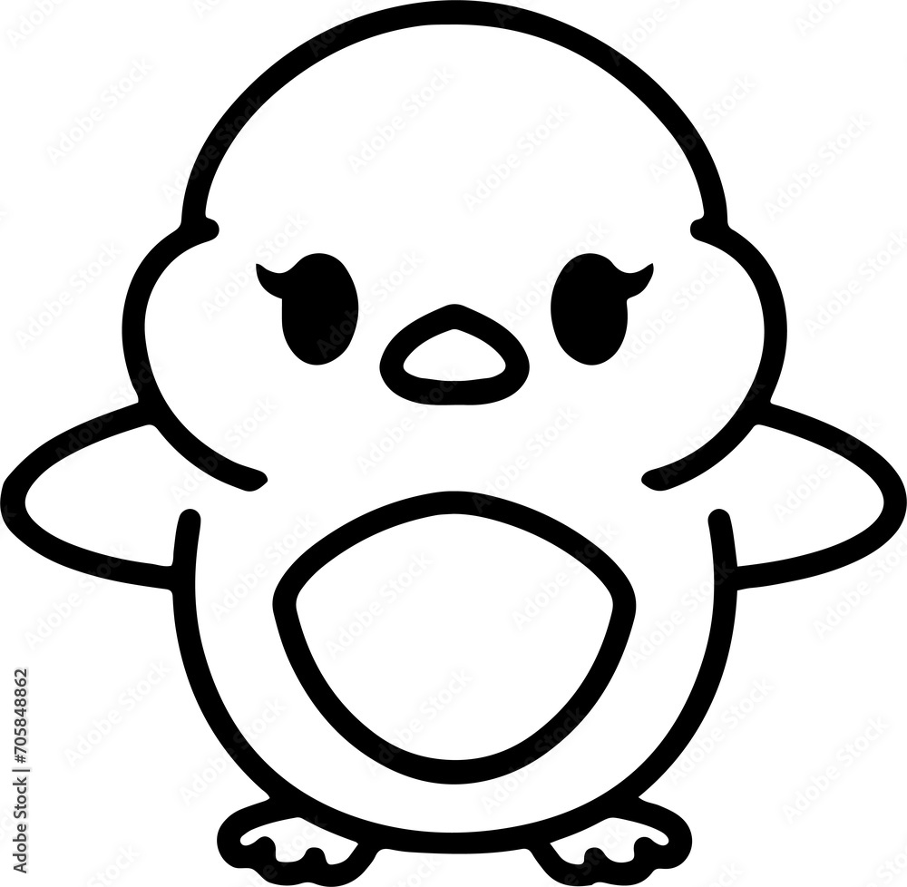 cute bird illustation in simple line style cute bird illustation in simple line style