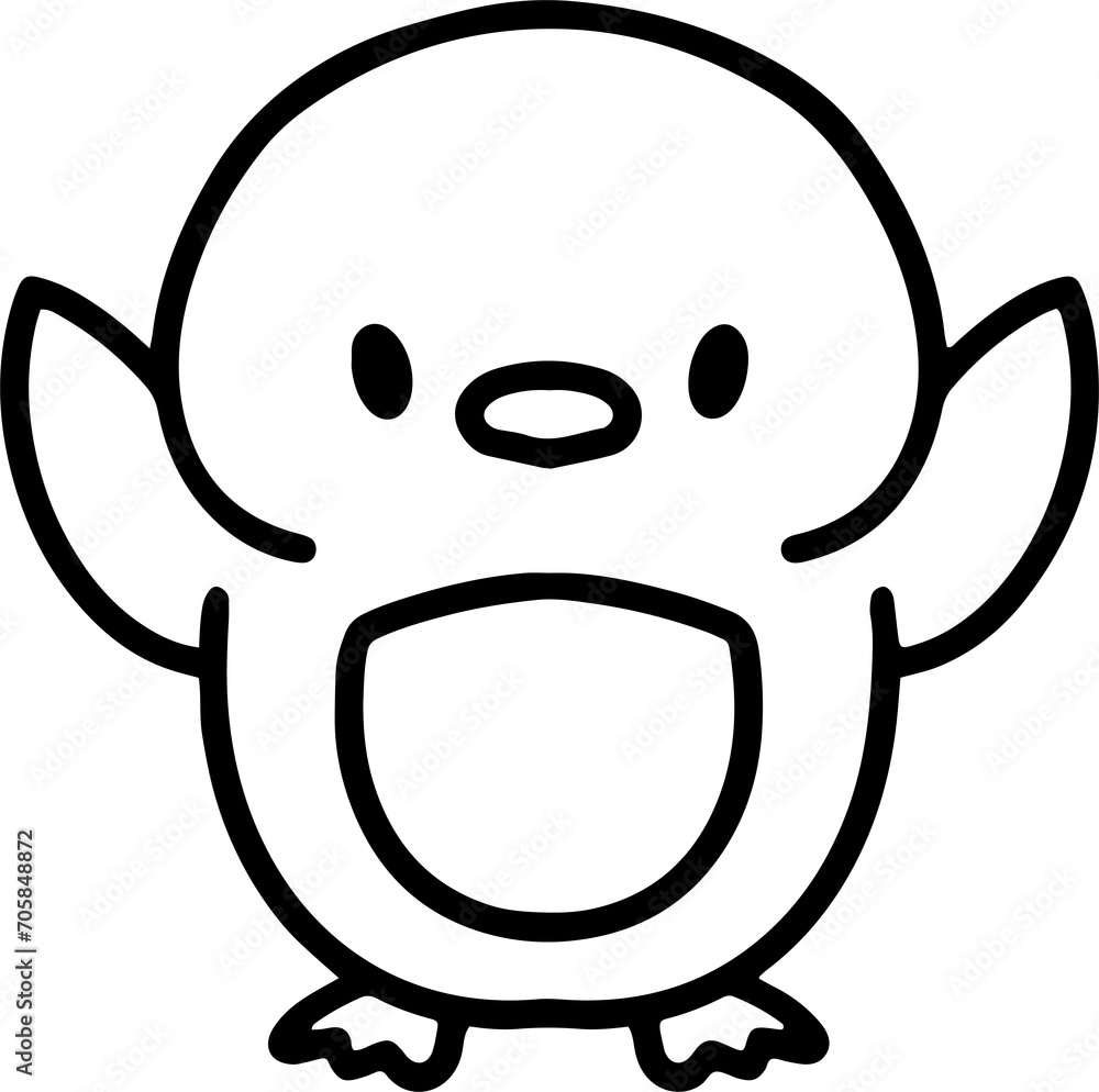 Obraz premium cute bird illustation in simple line style