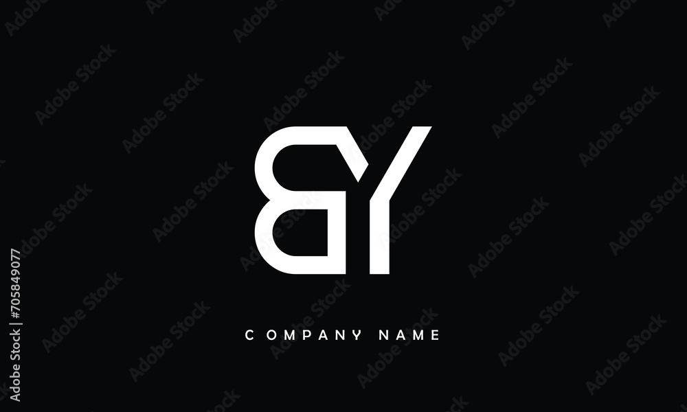 BY, YB, B, Y Abstract Letters Logo Monogram BY, YB, B, Y Abstract Letters Logo Monogram