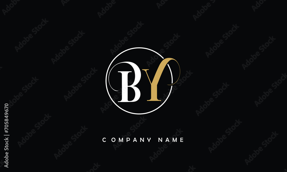 BY, YB, B, Y Abstract Letters Logo Monogram