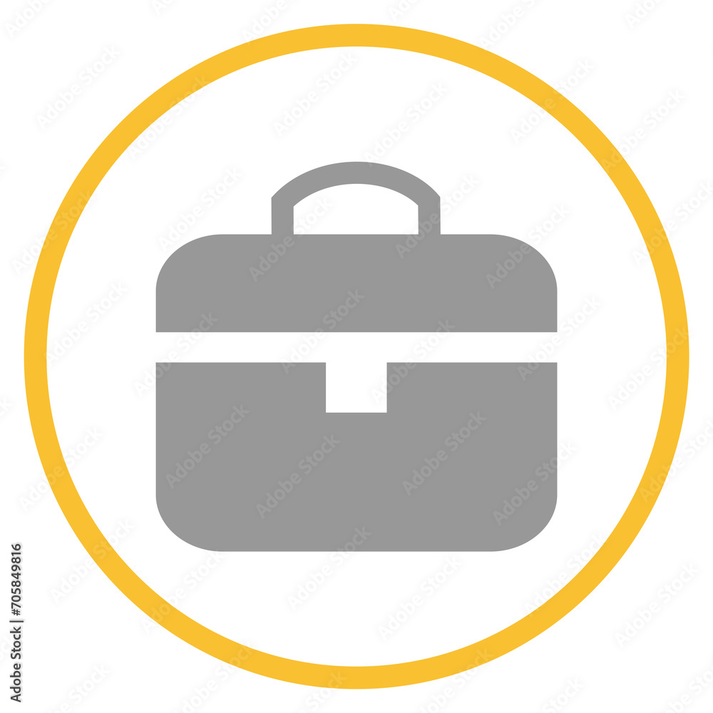 Button grau orange mit Aktentasche Icon: Job oder Portfolio Button grau orange mit Aktentasche Icon: Job oder Portfolio