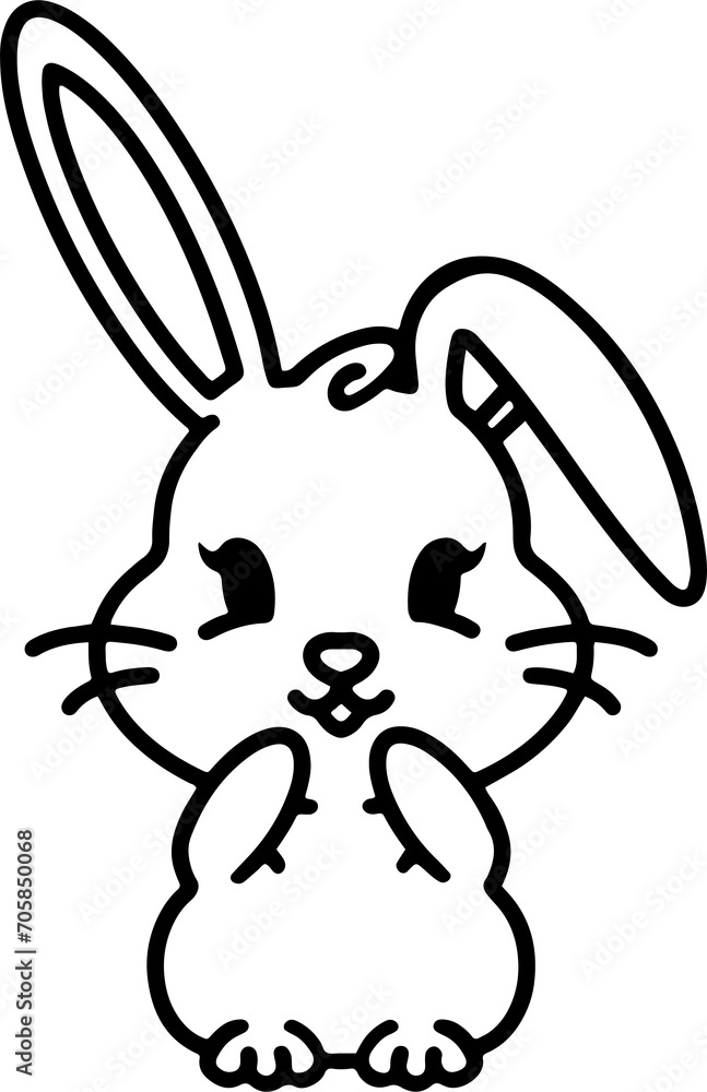 Cute Rabbit Simple Cartoon