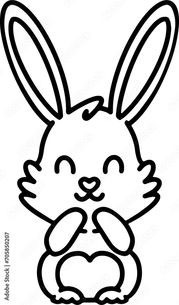 Obraz premium Cute Rabbit Simple Cartoon