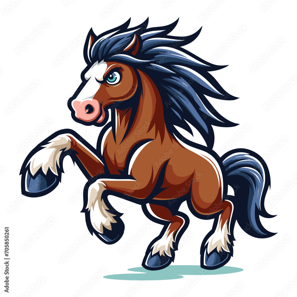 Strong athletic animal horse mascot design vector illustration, logo template isolated on white background Strong athletic animal horse mascot design vector illustration, logo template isolated on white background