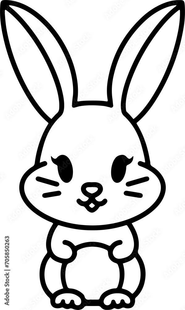 Fototapeta premium Cute Rabbit Simple Cartoon